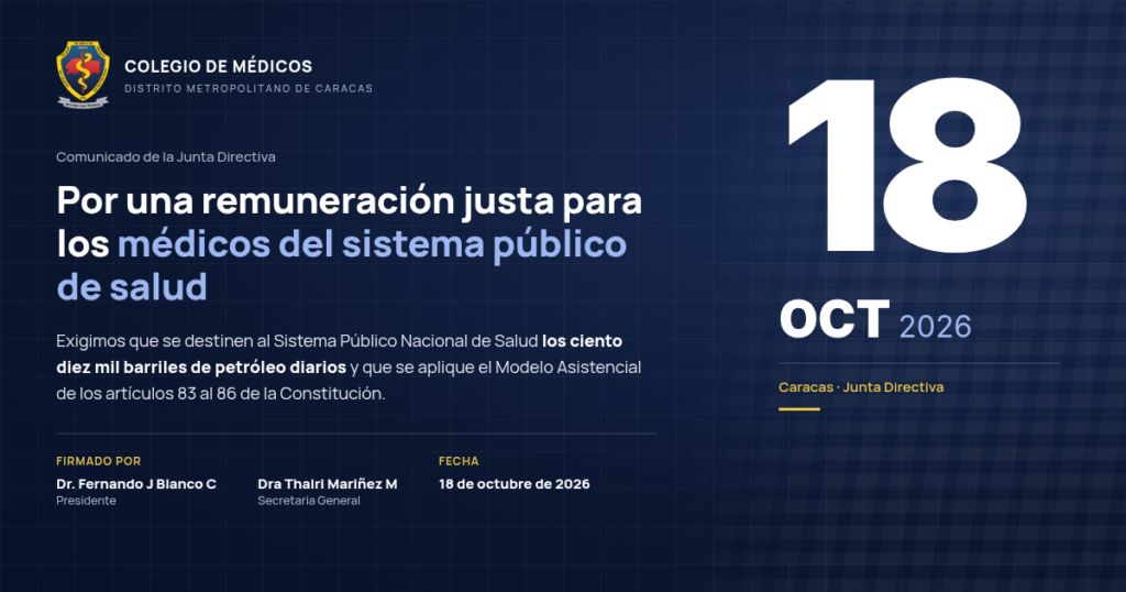 Comunicado de la Junta Directiva del CMDMC, 18 de octubre de 2026